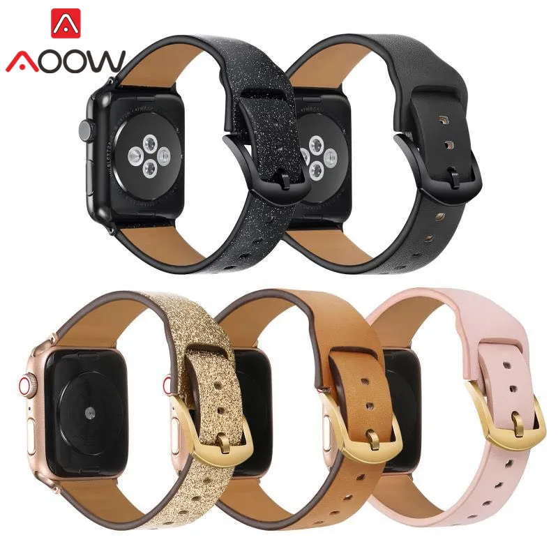 Ремешок для часов из натуральной кожи для Apple Watch 38 мм 42 мм 40 мм 44 мм Золотой браслет ремешок Карлос Корреа аксессуары для iwatch 1 2 3 4