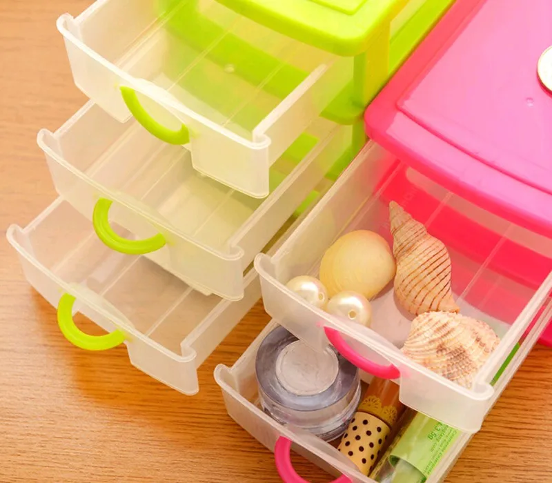 Мини Портативный бабочка макияж Настольный ящик для хранения пластиковый