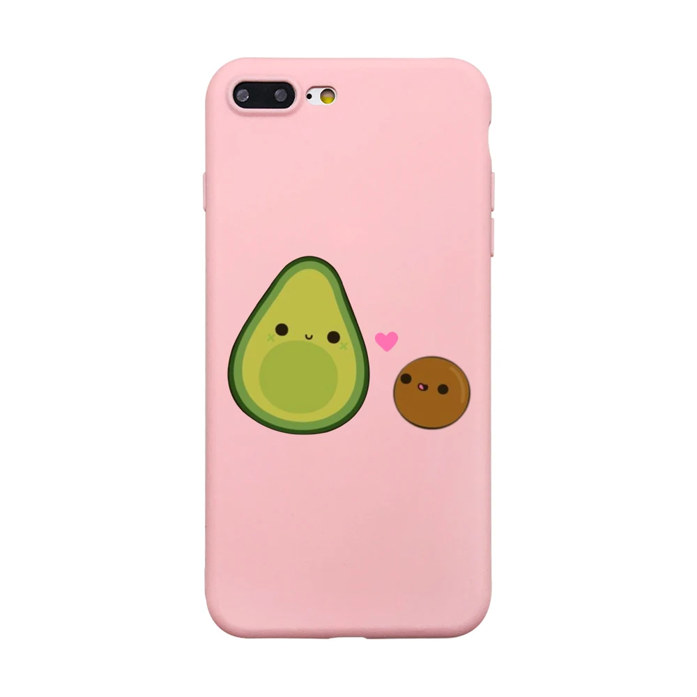 Милый чехол для телефона, чехол для iPhone XR, 6, 6S Plus, X, 5, SE Plus, чехол, мультяшный, летний, фруктовый, авокадо, розовый, чехол для телефона для iPhone 8, 7 Plus