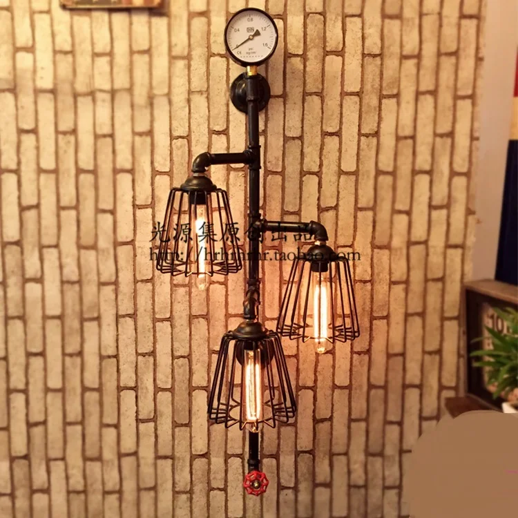 Offerte Tubi Dell'acqua Lampada In Ferro Vintage Americana Rurale Nostalgia Ferro Netto Bar Luci Vetrina Sala Display Parete SG23