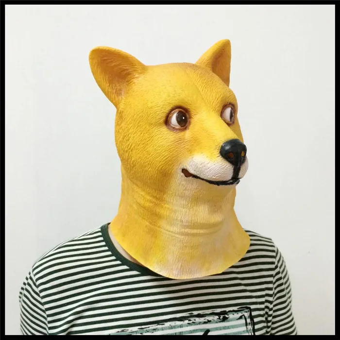 Бесплатная доставка страшная маска Doge Crazy Dog Забавные Маски Хэллоуин косплей