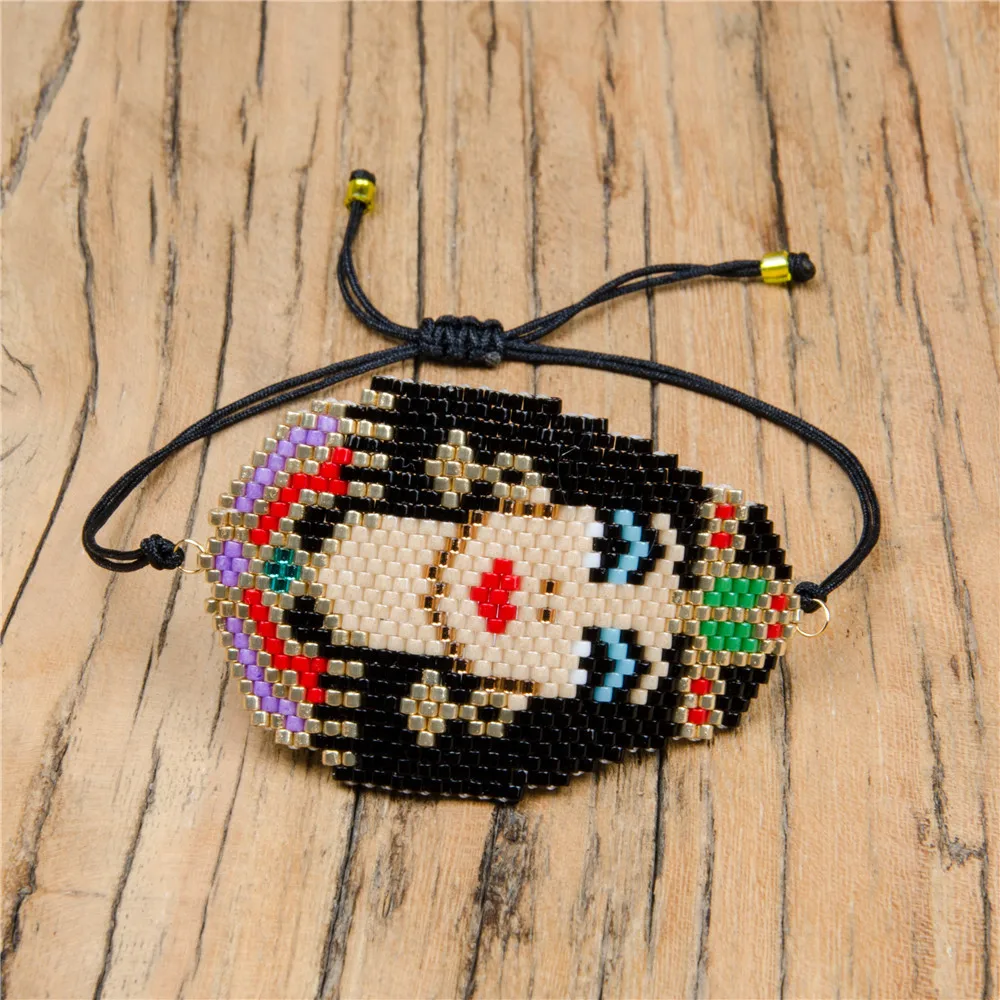 ANL025(1) Handmade The queen of the Egypt Cleopatra Head MIYUKI Delica Seed Beads Thin String Braided Necklace | Украшения и
