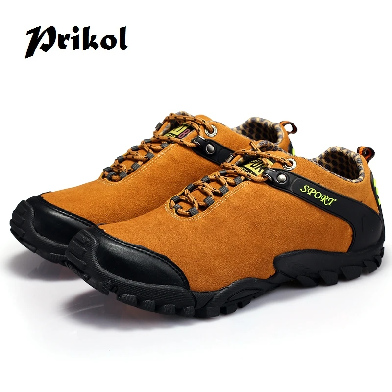 Мужские треккинговые кроссовки Prikol водонепроницаемые из натуральной кожи для
