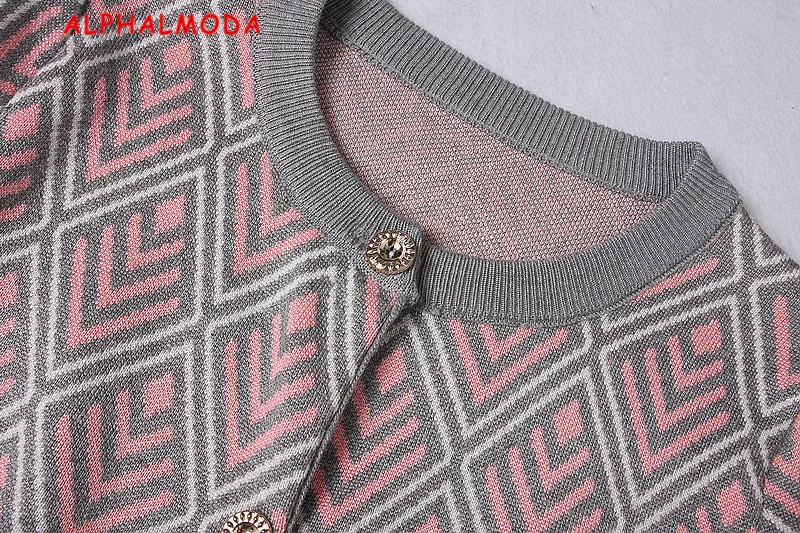 Женский вязаный кардиган ALPHALMODA элегантный комплект одежды в офисном стиле с
