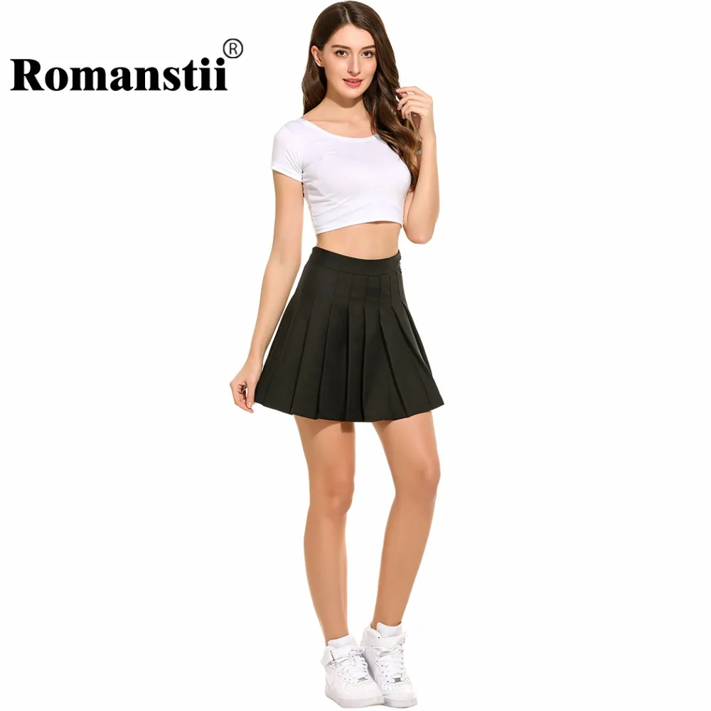 Romanstii пикантные летние Высокая Талия Корейский юбка Для женщин солнце