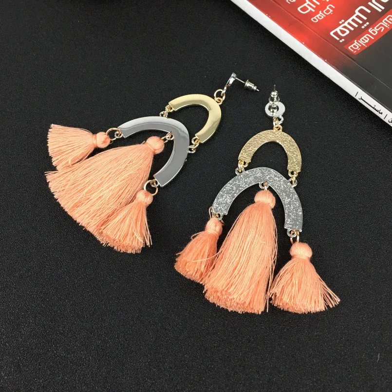 Женские длинные серьги-подвески MANILAI 5 цветов серьги ручной работы с бахромой из