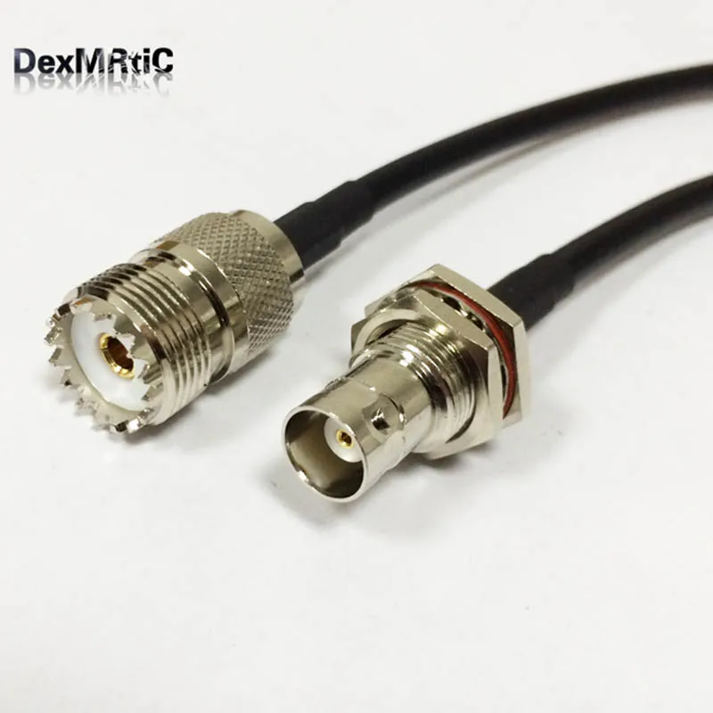 UHF female SO239 для BNC bulkhead Pigtail кабель адаптер RG58 50 см/100 см оптовая цена|Соединители| |