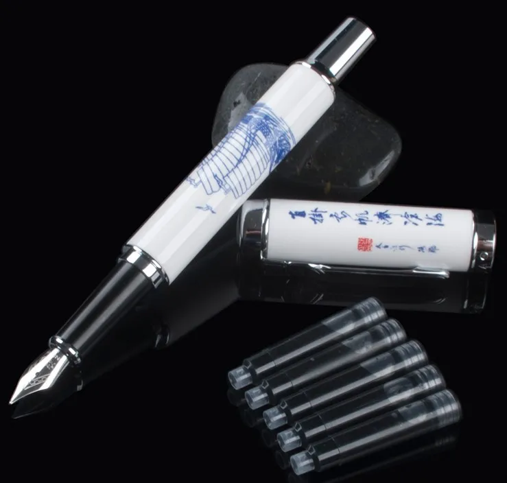 1 X Роскошная перьевая ручка Jinhao 950 синий и белый фарфор Дракон Средний Перо 18kgp - Цвет: A
