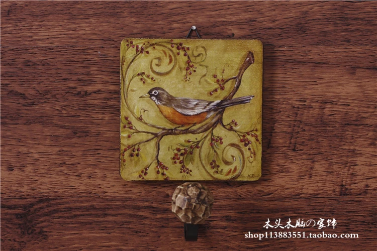 Креативные деревянные декоративные настенные крючки в стиле ретро|store hangers|store