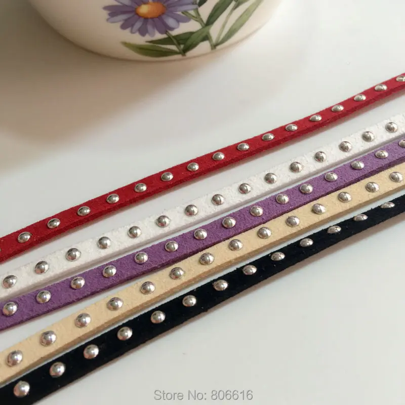 

5MM 12M Colorful Flat String Velvet Imitation Leather Cords Ropes Lines Wires Jewelry Accessories