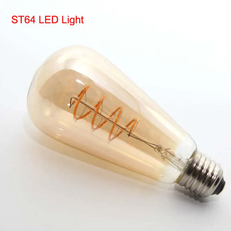 

Edison Amber Vintage Lamp Bulb New Design Soft LED Filament 4W E27 Commercial Light Bulb Night Lamp T45 A19 G80 G95 G125 ST64