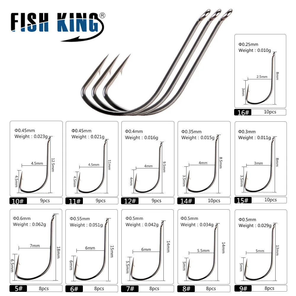 FISH KING 3 упак./лот SODE рыболовный крючок размер 5 # 16 рыболовные крючки из