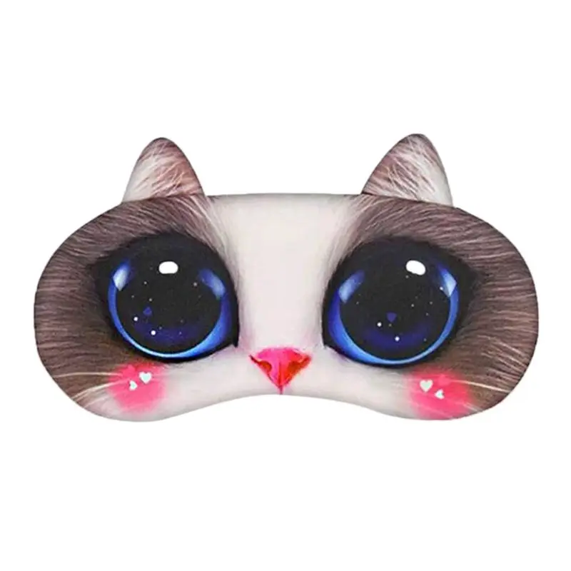 3D Забавный мультфильм животных кошка собака напечатанные патчи на глаза сна