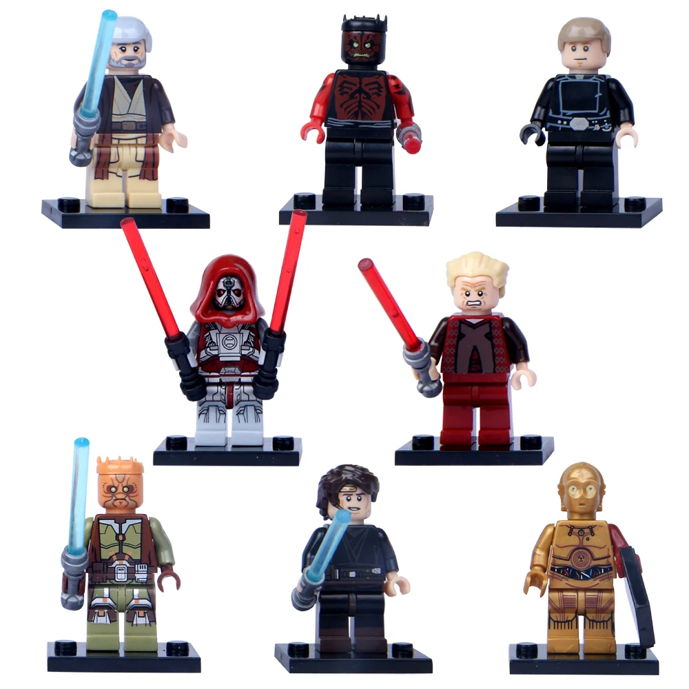 Одиночная джедай Хан йода Дарт Вейдер Obi Wan модели мини-игрушки строительные блоки Фигурки для детей