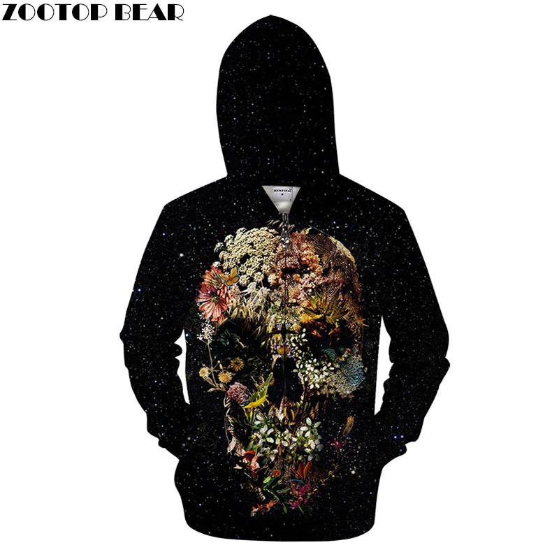 Galaxy Skull By ALI Art Zip Sweatshirts Men Women Hoodies Zipper Tracksuit Anime Hoody Streetwear Coat 3d Pullover Funny Cloth