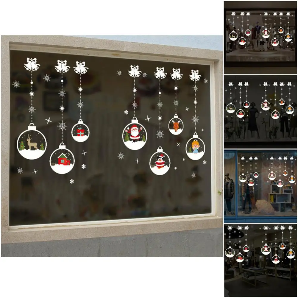 Рождественский хрустальный шар с цепочкой самоклеящаяся Настенная Наклейка для