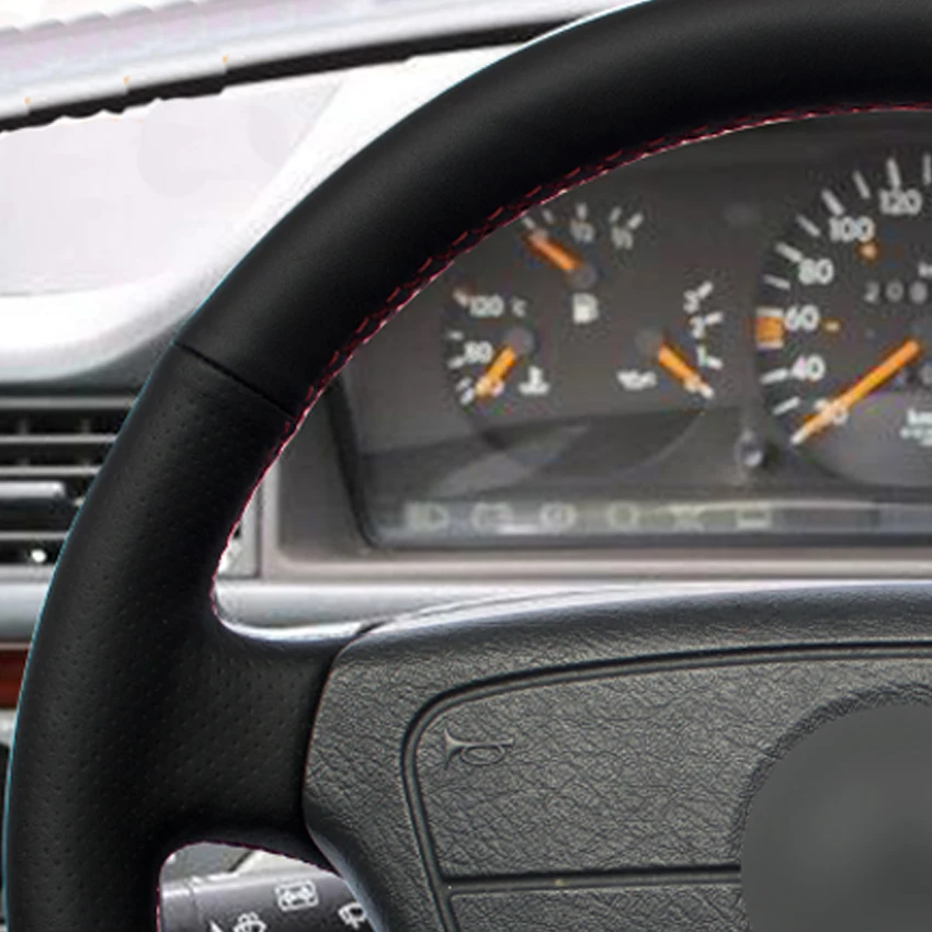 Черный ПУ Искусственная Кожа DIY ручной работы чехол рулевого колеса автомобиля для Mercedes Benz e-класс W210 E 200 240 280 320 1995-2002 W1