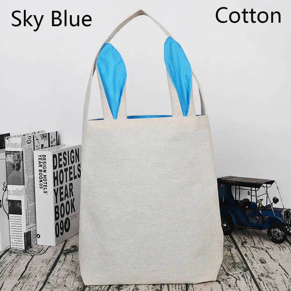 Light Blue 1 шт. джутовые мешочки из мешковины, пасхальные заячьи ушки, сумка для покупок, подарки, сумка, пасхальные заготовки, Домашняя вечеринка, праздник, Прямая поставка - Цвет: Light Blue