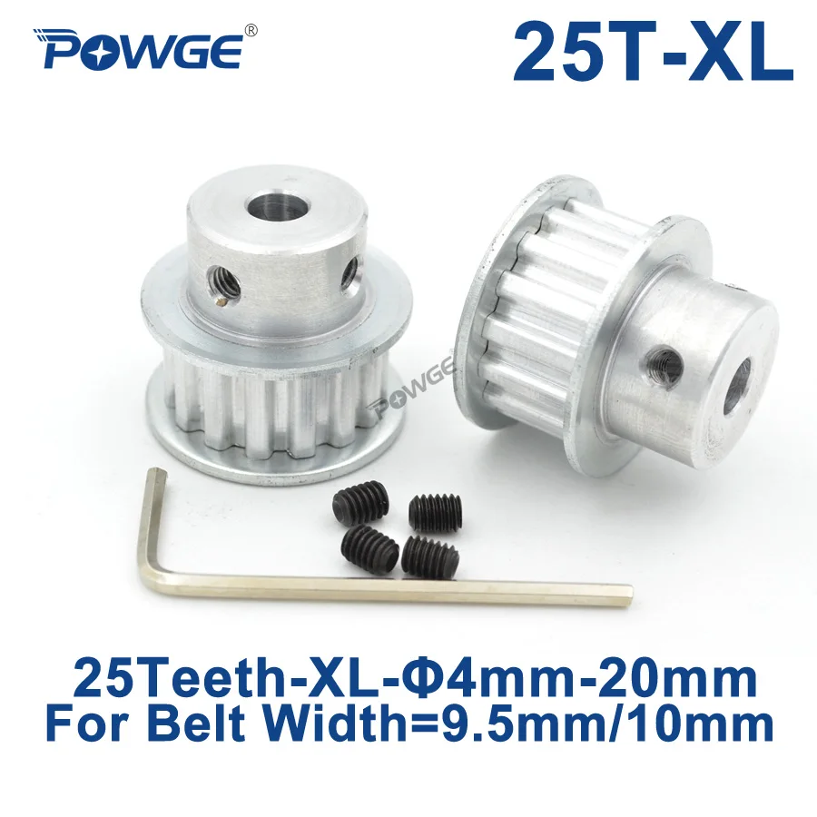 Зубчатый синхронный шкив POWGE 25 зубцов XL с отверстием 5/6/6.35/7/8/10/12/14/15/16/17/18/19/20 мм для