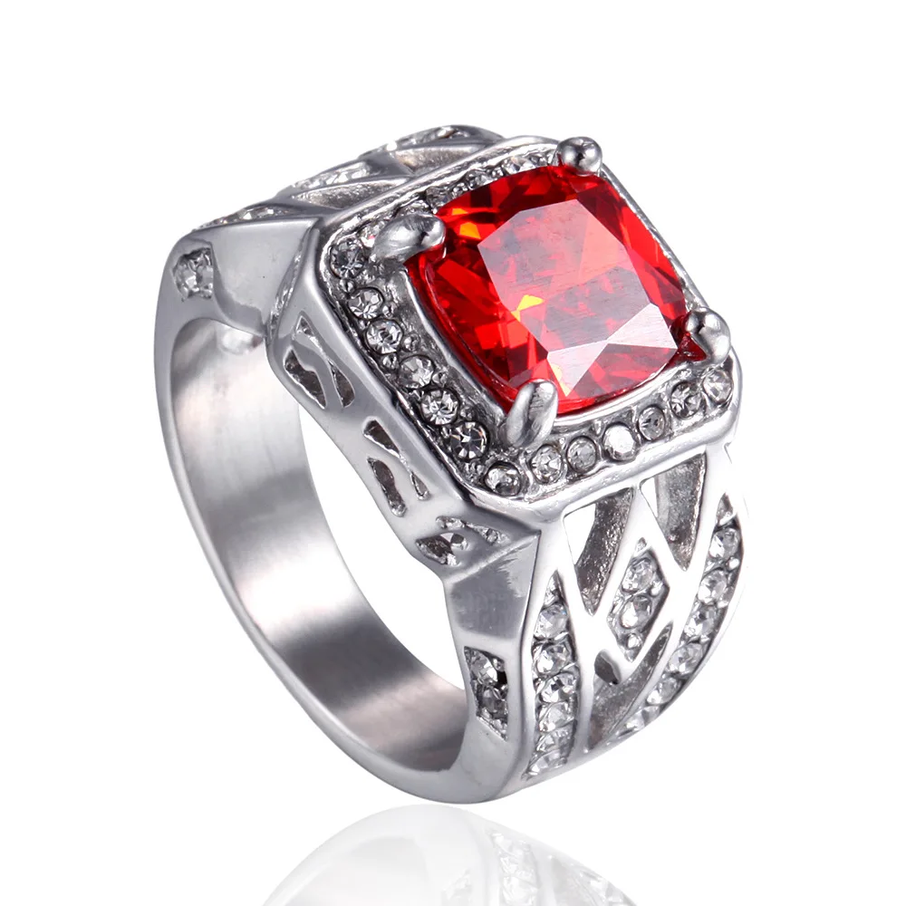 Для мужчин хип-хоп iced out яркое кольцо Нержавеющая сталь + со стразами Модные