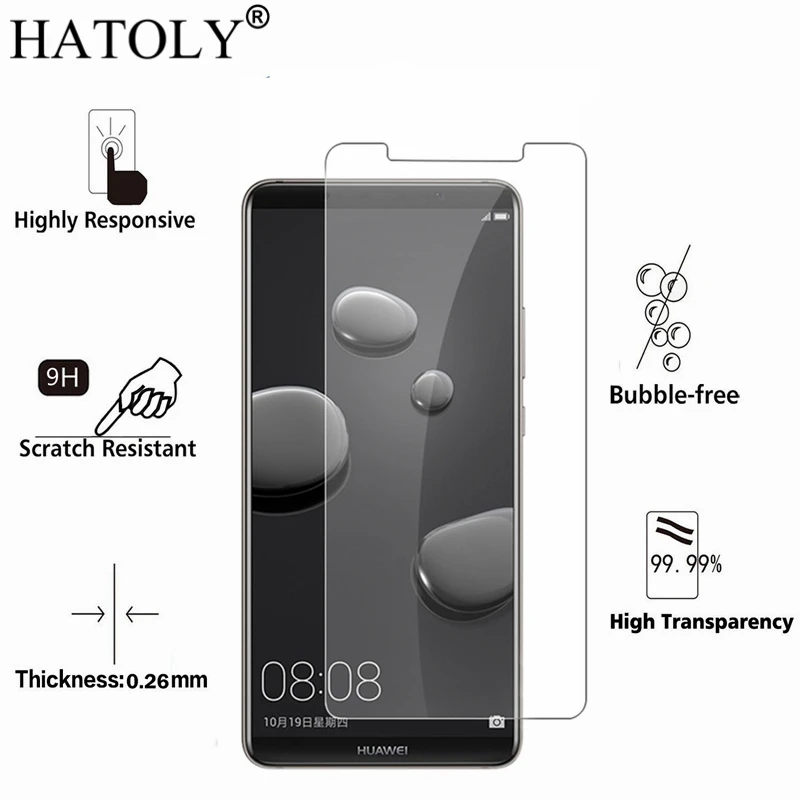 2 шт., закаленное стекло huawei mate 10 Pro, защитная пленка для экрана huawei mate 10 Pro, закаленное стекло huawei mate 10 Pro, 6 дюймов, HATOLY