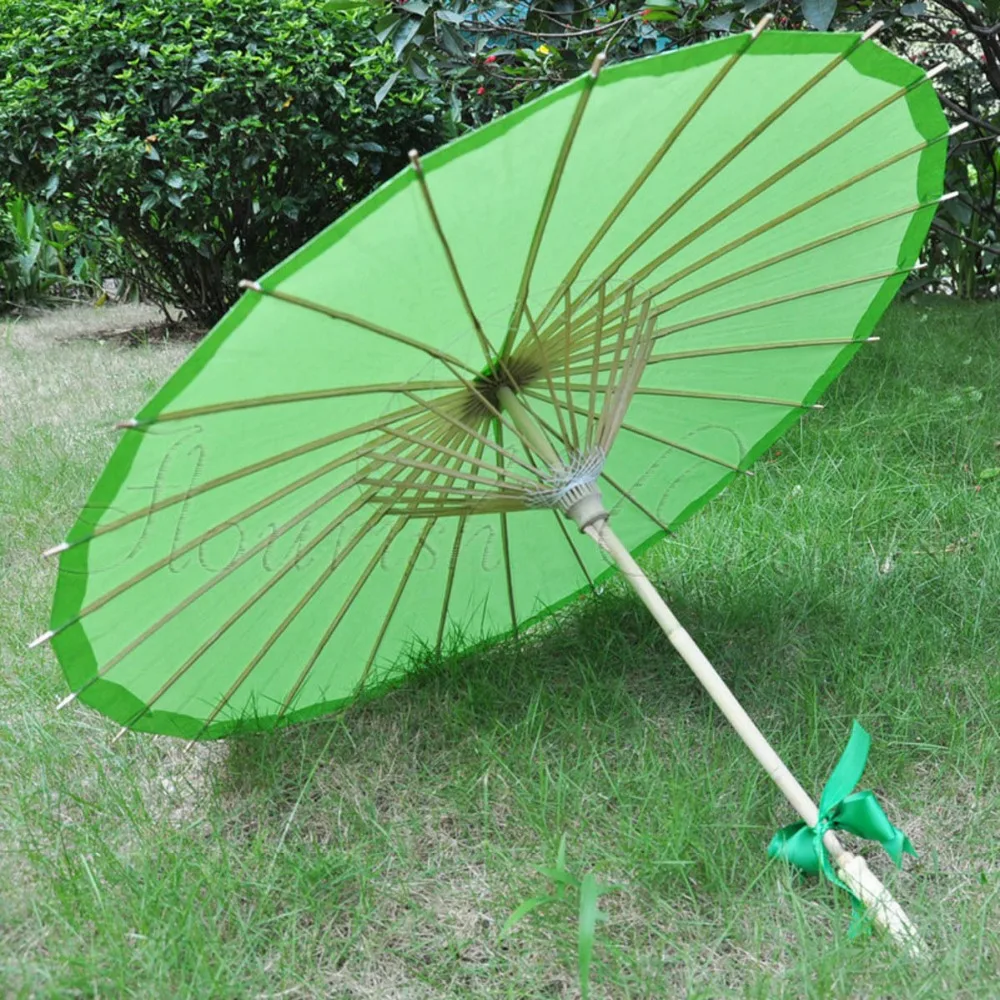 

[ Fly Eagle ]100Pcs/Lot Green Paper Parasol - handmade bamboo and rice paper umbrella