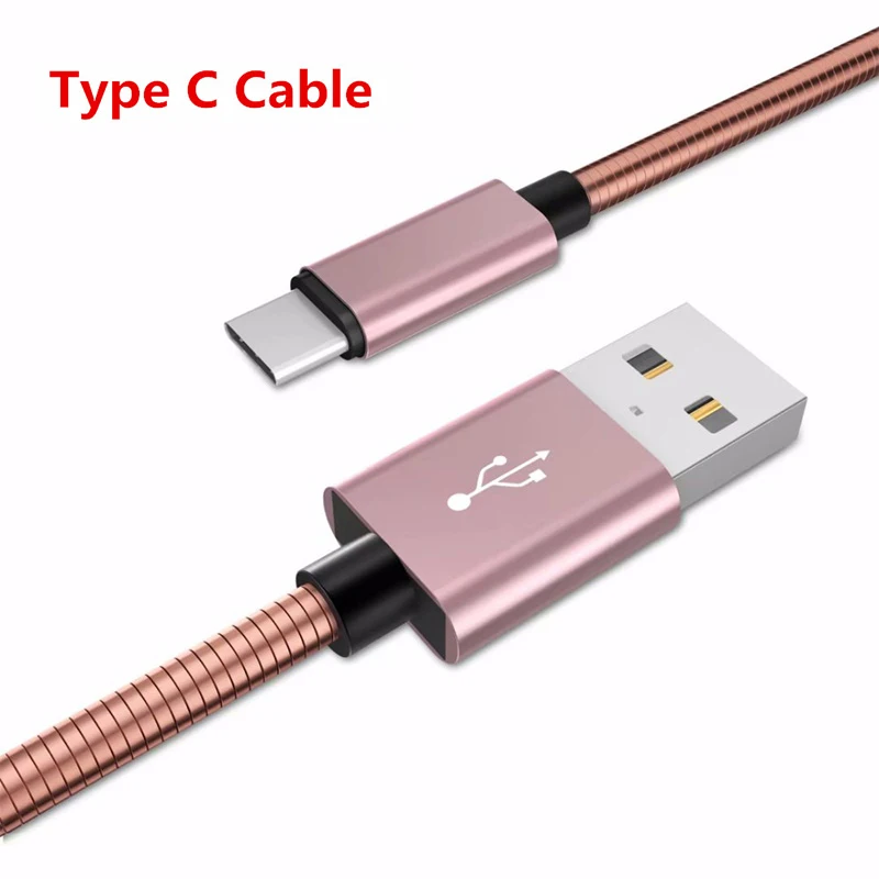 Металлический кабель USB Type C для Samsung S9 S8 быстрая зарядка Type-C мобильный телефон