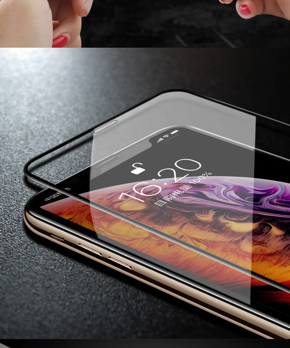 NAGFAK 6D Защитное стекло для iPhone X XR XS MAX стекло полное покрытие iPhone X 10 протектор экрана xs закаленное стекло
