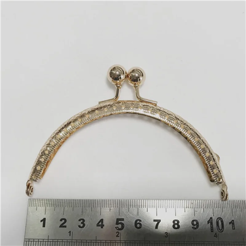 10.5cm Lightgold 10 шт./лот, 15,5 см, металлическая рамка для кошелька, для сумки, тиснение дуги, кошелек для монет, рамка, поцелуй, застежка, застежка, клатч, сумка, рамка - Цвет: 10.5cm Lightgold