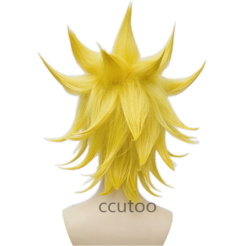 Ccutoo Aotu World King Золотой желтый короткий аксессуар для волос пушистой цветок синтетические волосы парики, костюм для косплея теплостойкое волокно