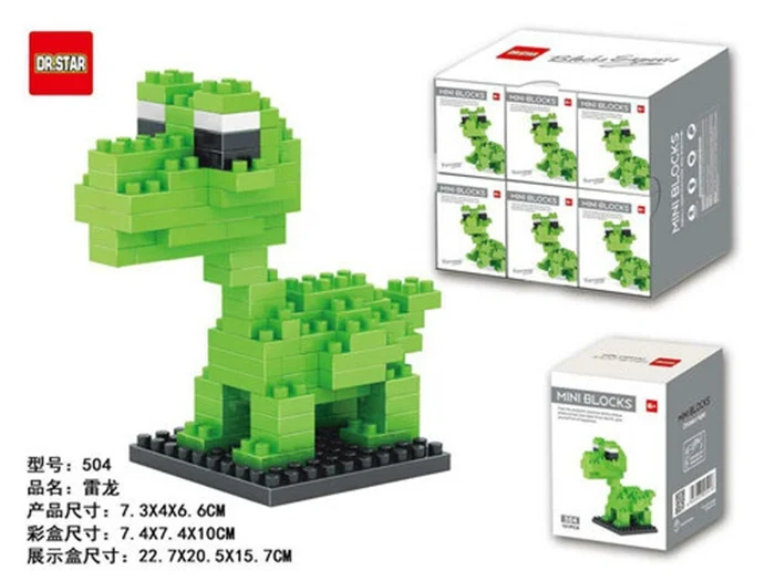 Оптовая ДОКТОР ЗВЕЗДА Динозавров Блоки Мини Сборка Образовательные Игрушки DIY