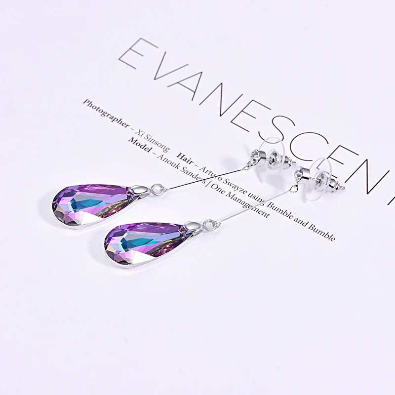 MALANDA оригинальные серьги-капли с кристаллами SWAROVSKI для женщин, модные длинные висячие серьги, свадебные ювелирные изделия, подарок