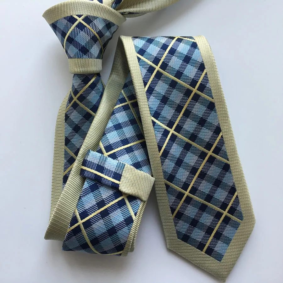 

Designer's Panel Tie Fashion Festival Skinny Necktie High Quality Woven Ties Free Shipping