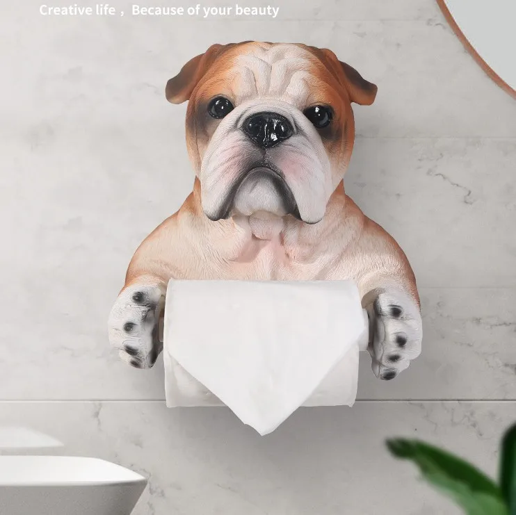 Doggie бумага в рулонах подвесное украшение на стену Европейская ванная комната бумажная корзинка коробка ткани смола держатель туалетной бумаги