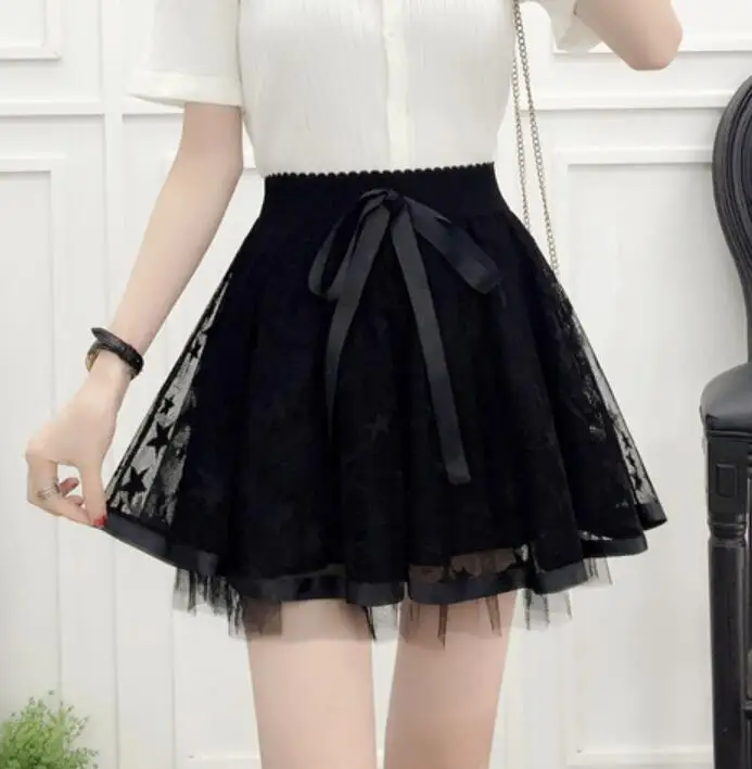 black star skirts Юбка-пачка для девочек-подростков; сезон весна-осень-лето; кружевная детская одежда с цветочным принтом, жемчугом и звездами; костюм для танцев; JW4077 - Цвет: black star skirts
