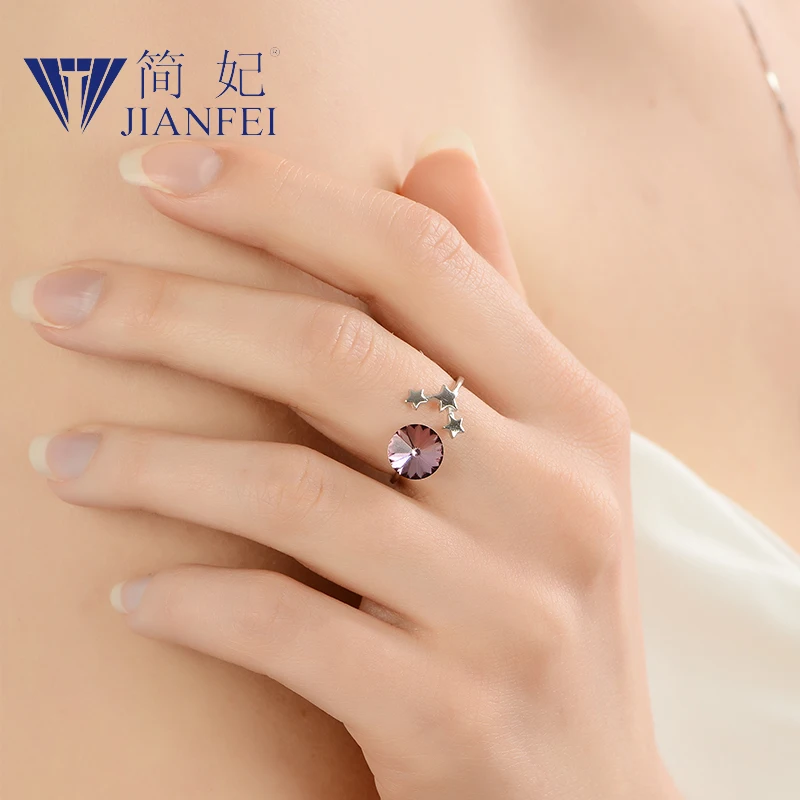 Red gem 925 sterling silver ring Open loop for Women Girls Jewelry Adjustable Size Finger Ring 6 | Украшения и аксессуары