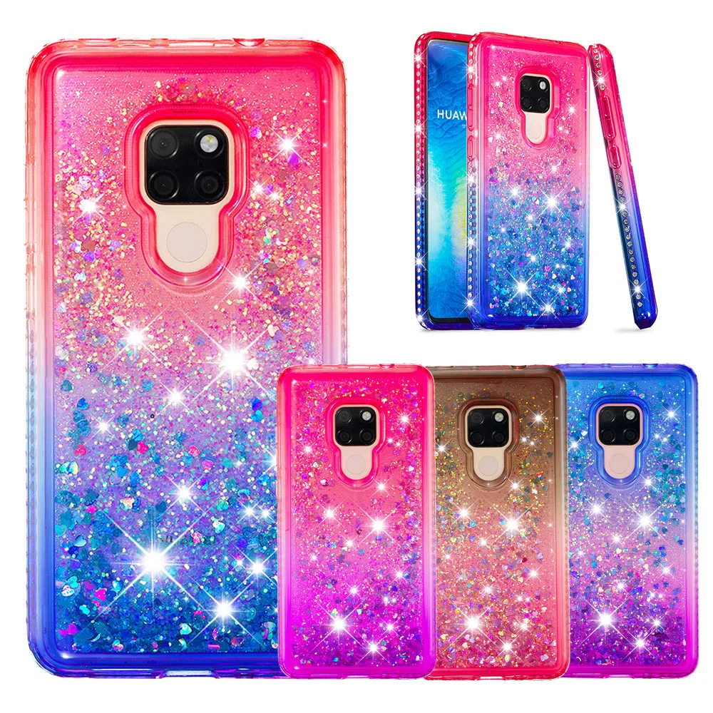 

For Huawai mate 20 Pro Diamond Bling Liquid Quicksand Soft Silicone phone case for Huawei Mate 20 Lite Y5 Y6 prime 2018 cover