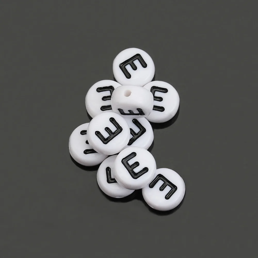 DoreenBeads 500 шт Акриловые алфавиты/буквы &quotE&quot плоские круглые бусины 7 мм (B08332) yiwu|bead