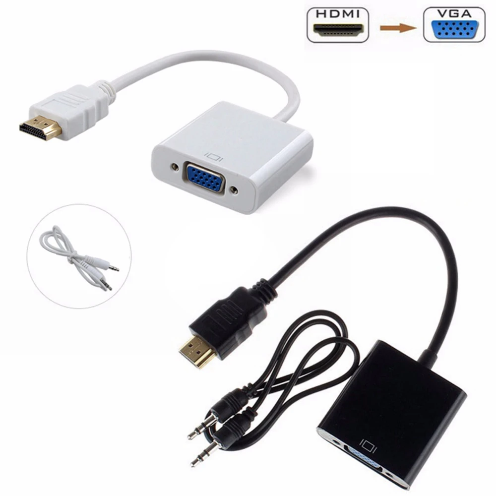 Цифровой аналоговый HDMI мужчина к VGA Женский Аудио Видео AV конвертер кабель