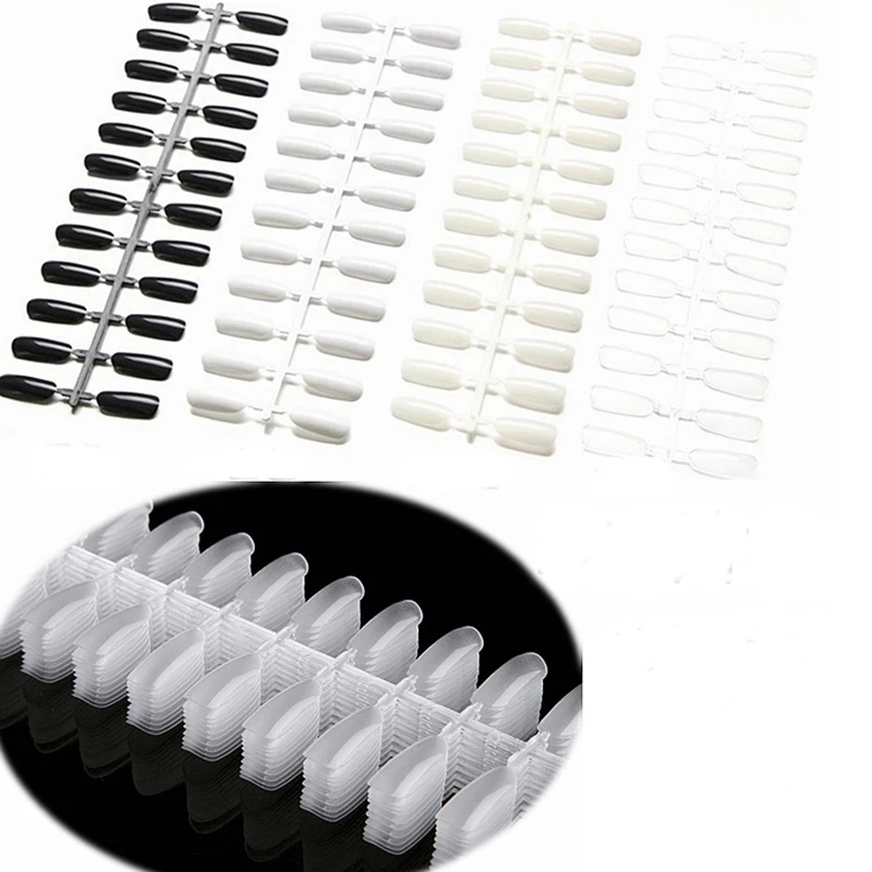 2 листа типсов для ногтей инструменты практики демонстрации прозрачный белый