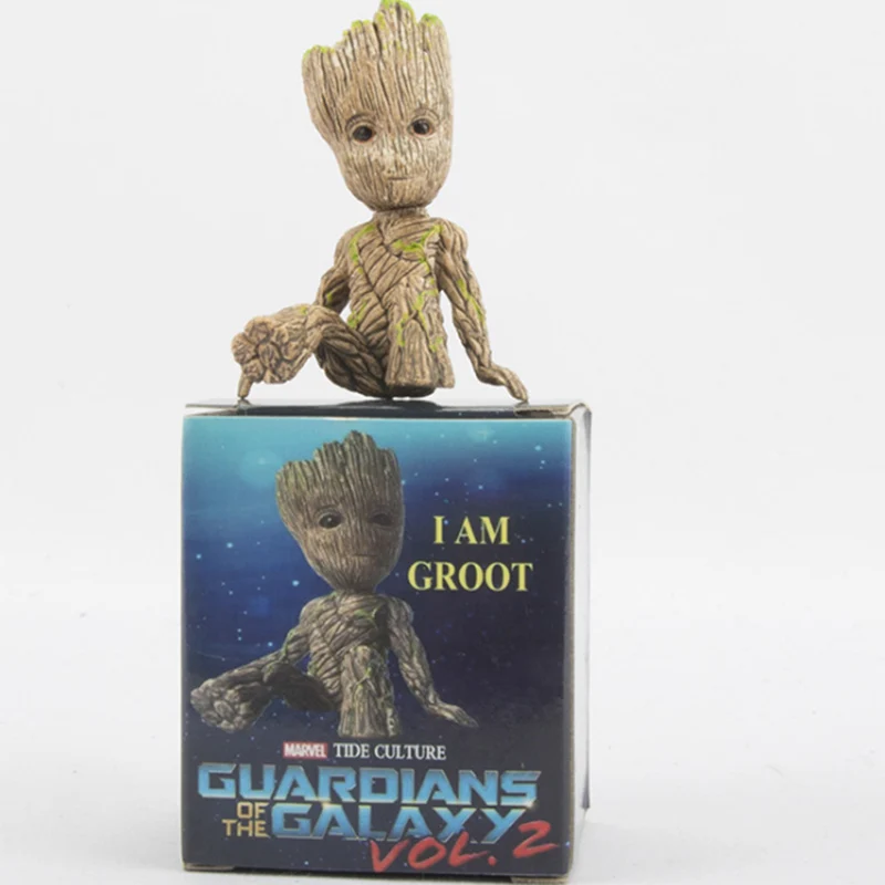 Groot Изысканный ребенок Грут для Фигурки игрушки 7 см Galaxy Guard оригинальная модель Дерево человек аниме игрушка - Цвет: Groot