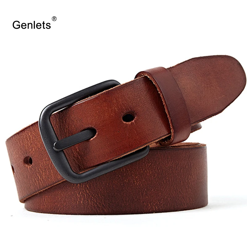 Мужской кожаный ремень черный из натуральной яловой кожи с пряжкой|leather belts for