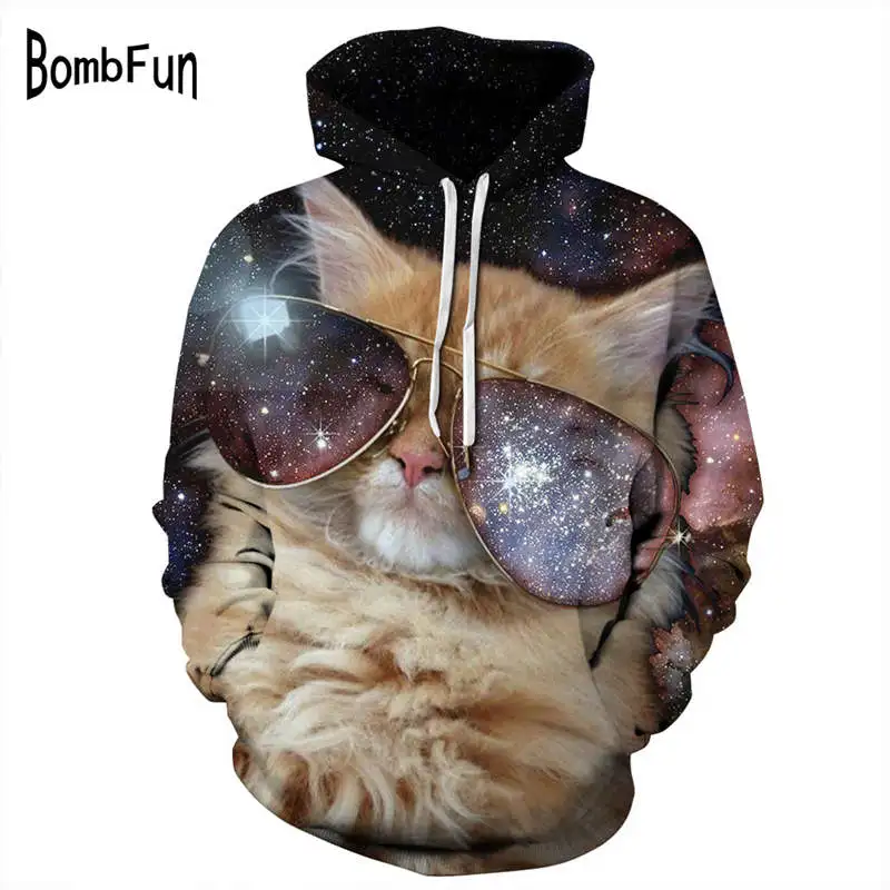 Модные толстовки с 3d принтом кота для мужчин и женщин забавная толстовка