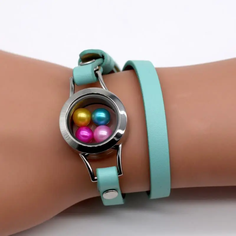 Новейшие Водонепроницаемые кожаные браслеты с медальоном! Круглые медальоны из