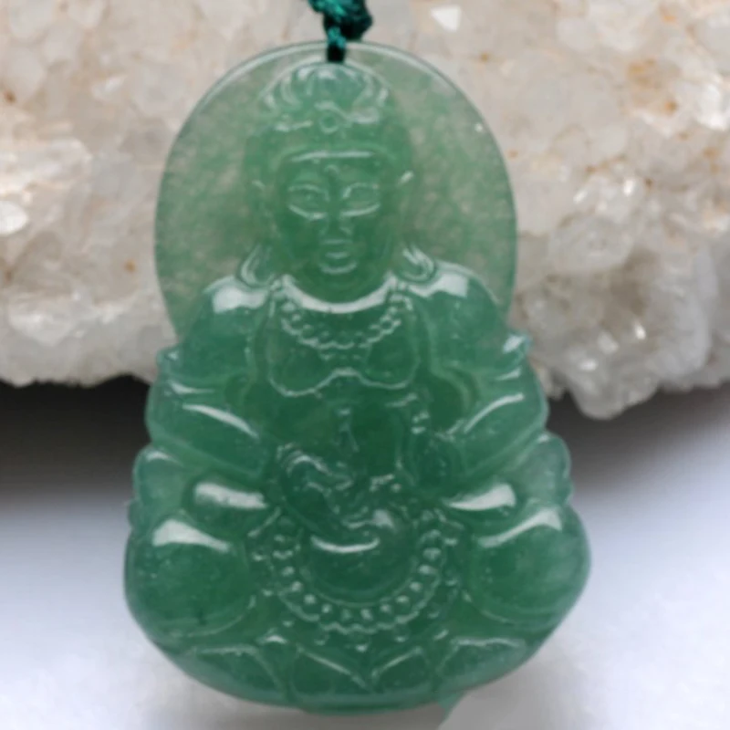 Подвеска из натурального зеленого камня jourssnow кулон Гуаньинь для счастливого