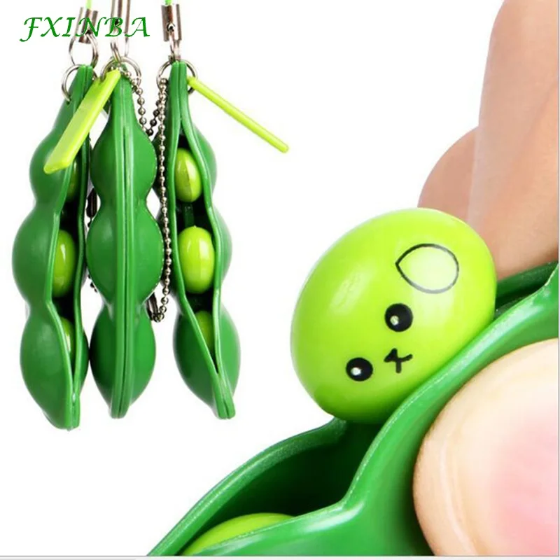 FXINBA милый боб Squishy Edamame медленно поднимающиеся игрушки антистресс декор еда Squishies брелок телефон цепь Squeeze