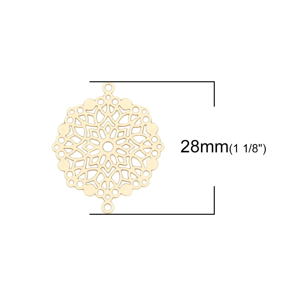 DoreenBeads модное металлическое Филигранное тиснение соединители круглые