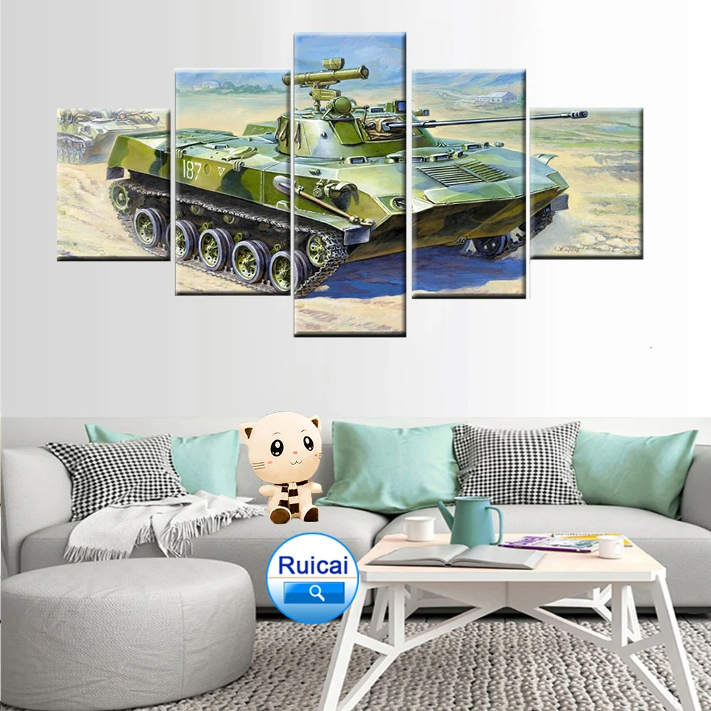 HD Print 5 Panel Home Decor Wall Art Picture Tank Poster | Дом и сад