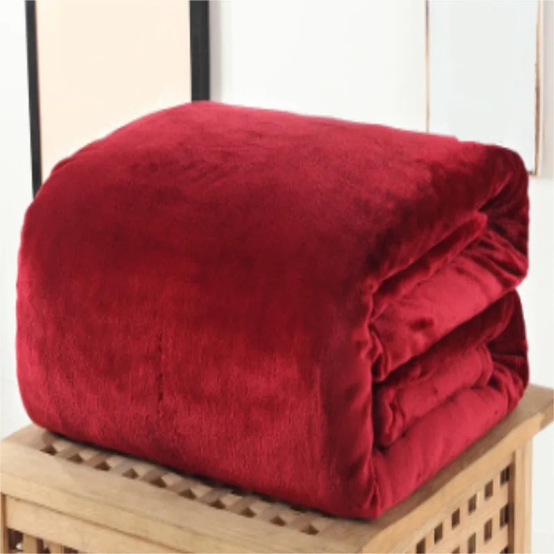 Однотонное Фланелевое Коралловое Флисовое одеяло супер мягкое клетчатое