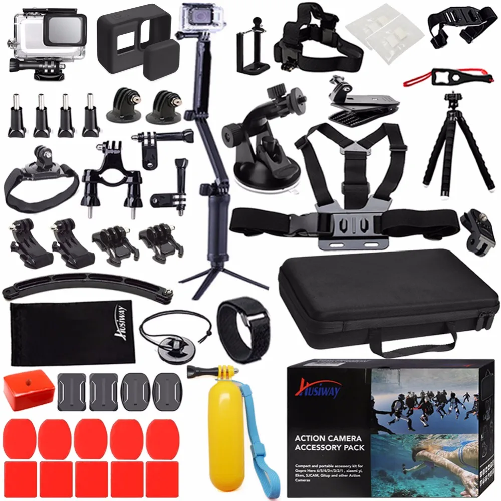 Аксессуары husiway Kit для Gopro Hero 7 6 5 черный водонепроницаемый корпус силиконовый